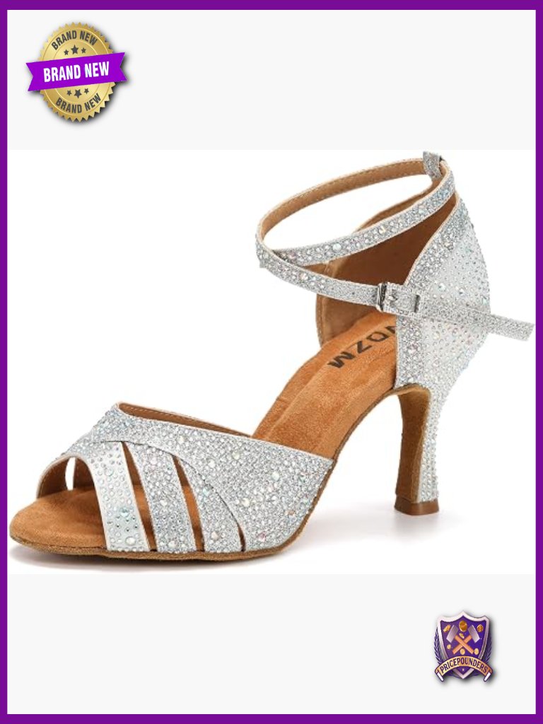 Women's Rhinestone Ballroom Dance Shoes Latin Salsa Performance